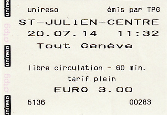 Busfahrkarte Saint-Julien-en-Genevois - Genf