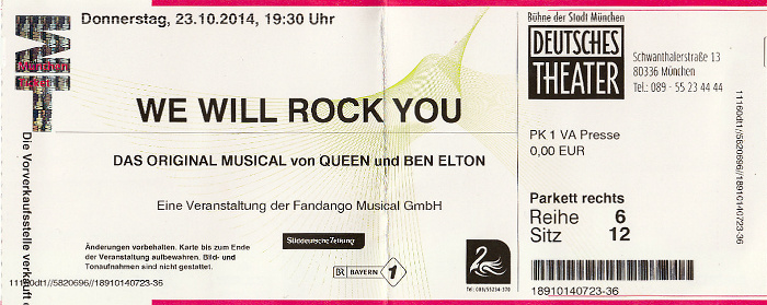 München Deutsches Theater: Queen-Musical We will rock you