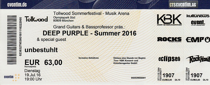 München Sommer-Tollwood (Musik-Arena): Deep Purple