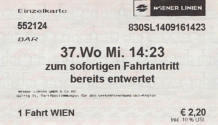 Wiener Linien Einzelkarte