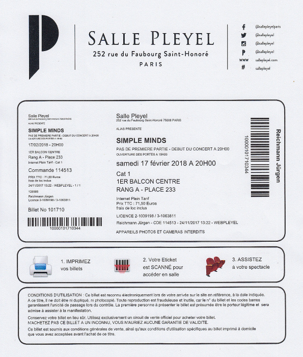 Paris Salle Pleyel: Simple Minds