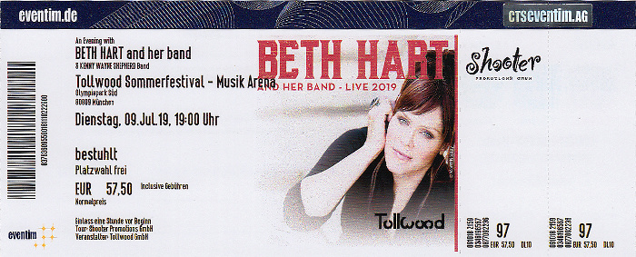 München Musik-Arena (Tollwood): Beth Hart (+ Kenny Wayne Shepherd)
