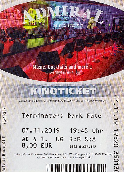 Nürnberg Admiral Filmpalast Terminator - Dark Fate