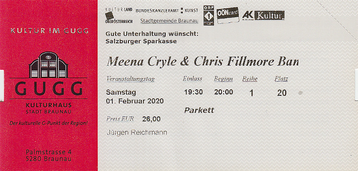 Braunau am Inn Kulturhaus Gugg: Meena Cryle & The Chris Fillmore Band