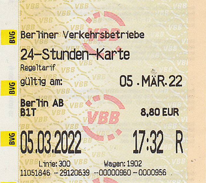 VBB 24-Stunden-Karte Regeltarif Berlin AB