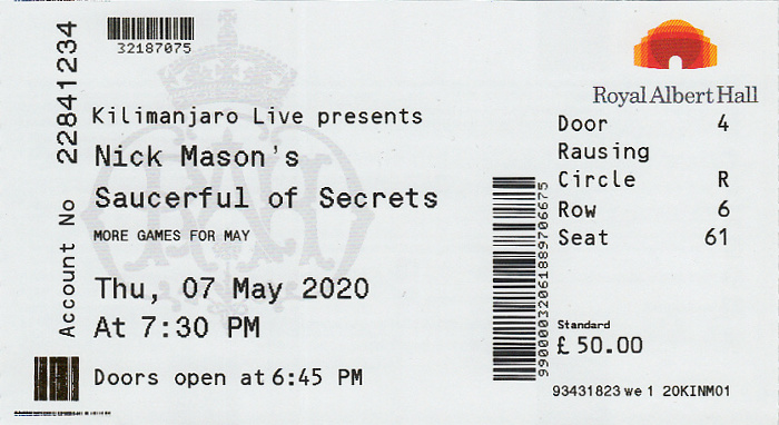London Royal Albert Hall: Nick Mason’s Saucerful of Secrets