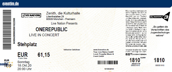 München Zenith: OneRepublic Zenith Kulturhalle