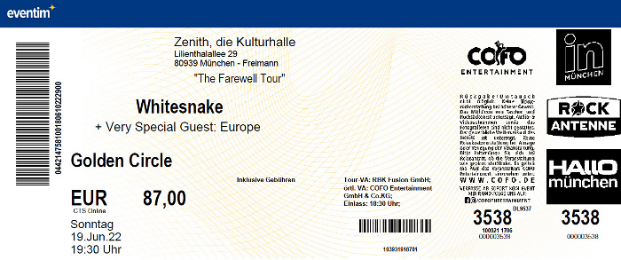 München Zenith: Whitesnake (+ Europe) Zenith Kulturhalle