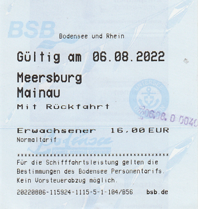 Insel Mainau Schiff Meersburg - Mainau - Meersburg