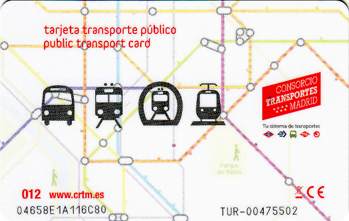 Madrid Tarjeta transporte público 24./25.3.