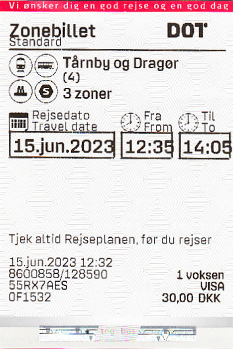 Kopenhagen DOT Einzelfahrkarte 3 Zonen