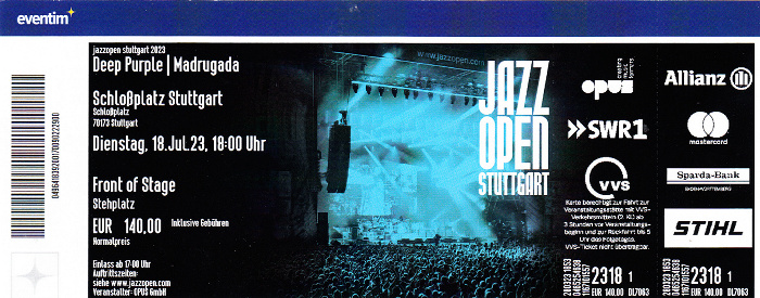 Stuttgart Ehrenhof am Neuen Schloss (Jazzopen '23): Deep Purple (+ Madrugada)