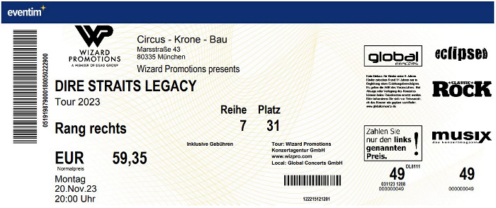 München Circus Krone: Dire Straits Legacy