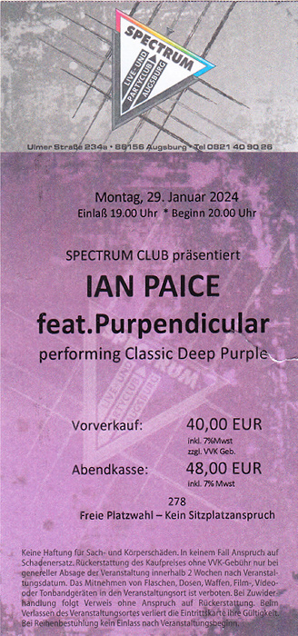 Augsburg Spectrum: Ian Paice feat. Purpendicular