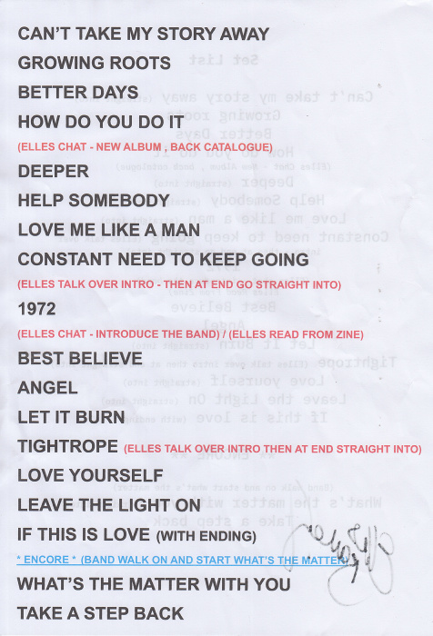 München Ampere (Muffatwerk): Elles Bailey Setlist