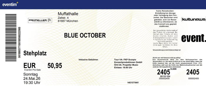 München Muffathalle: Blue October