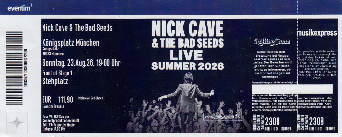 München Königsplatz: Nick Cave & the Bad Seeds